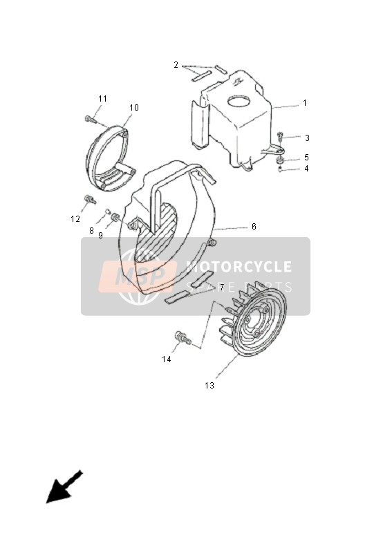 Yamaha CW50RS NB BWS 2006 Air Shroud & Fan for a 2006 Yamaha CW50RS NB BWS